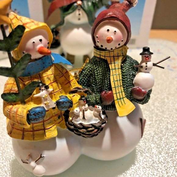 NEW Set of 3 Pacific Enterprises Christmas Tree Ornaments Snowmen Santa Penguins - Picture 5 of 12